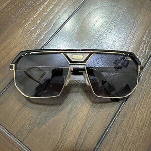 NEW Cazal Sunglasses 676 Black Gold Grey Gardient Lenses